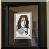 A16. Signed Andy Warhol Mick Jagger print. 